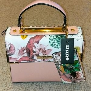 Dune London spring pink floral satchel NWT